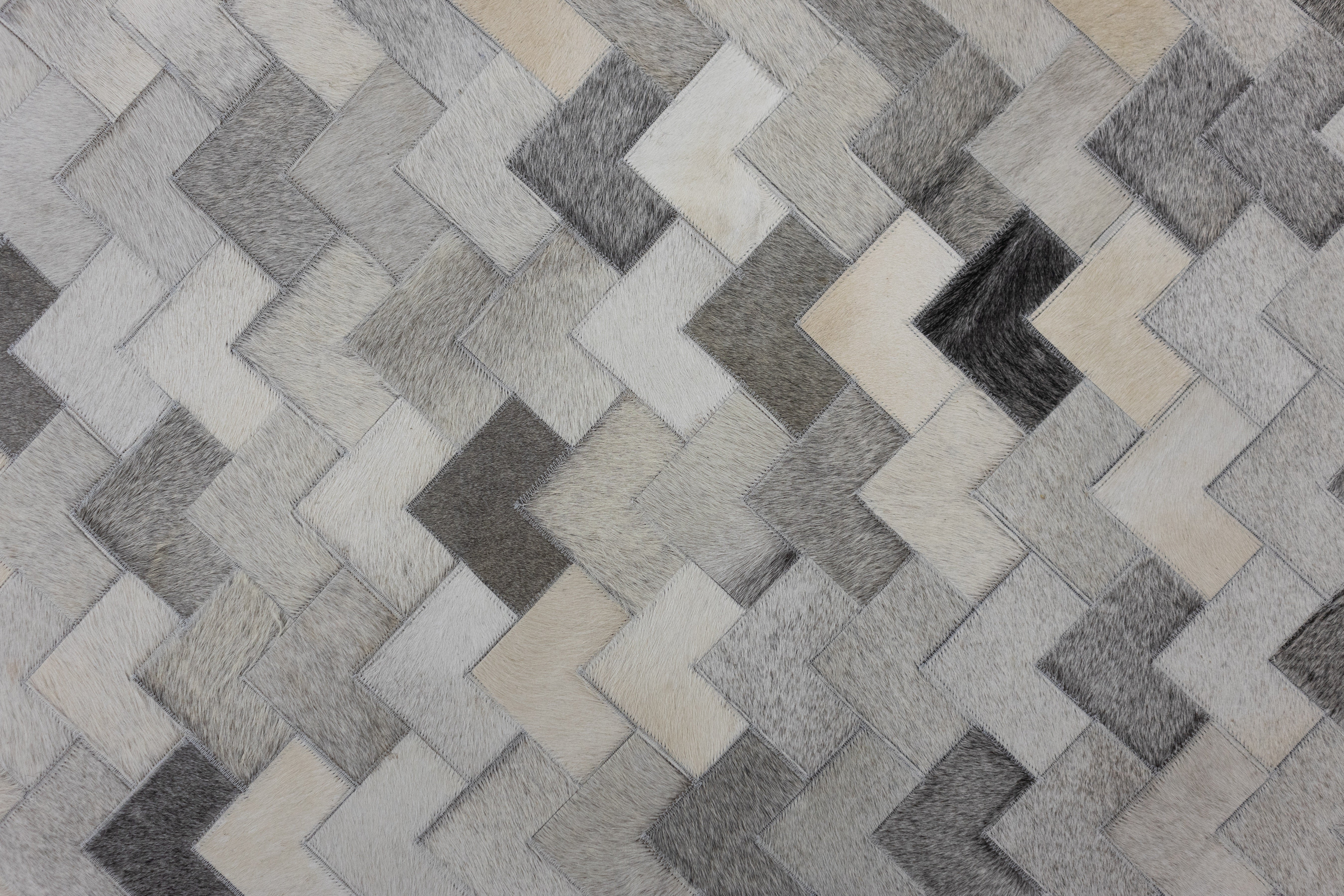 Cortez Multi-Tone Leather Patched Hand-Stitched Rug