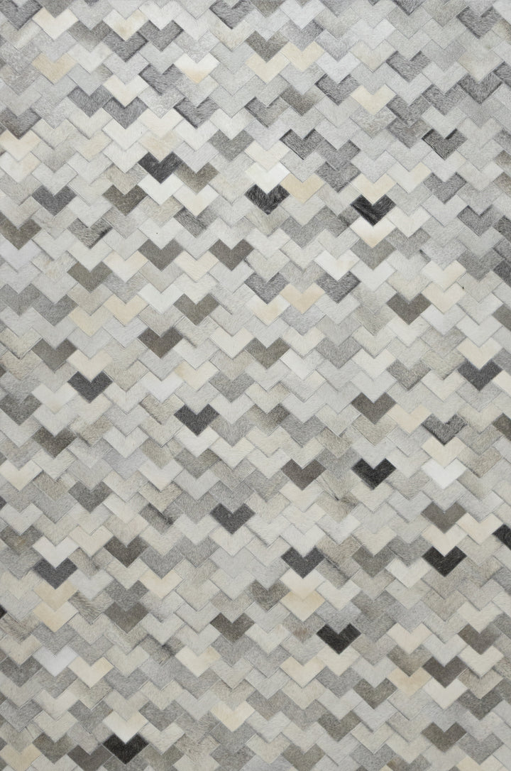 Cortez Multi-Tone Leather Patched Hand-Stitched Rug