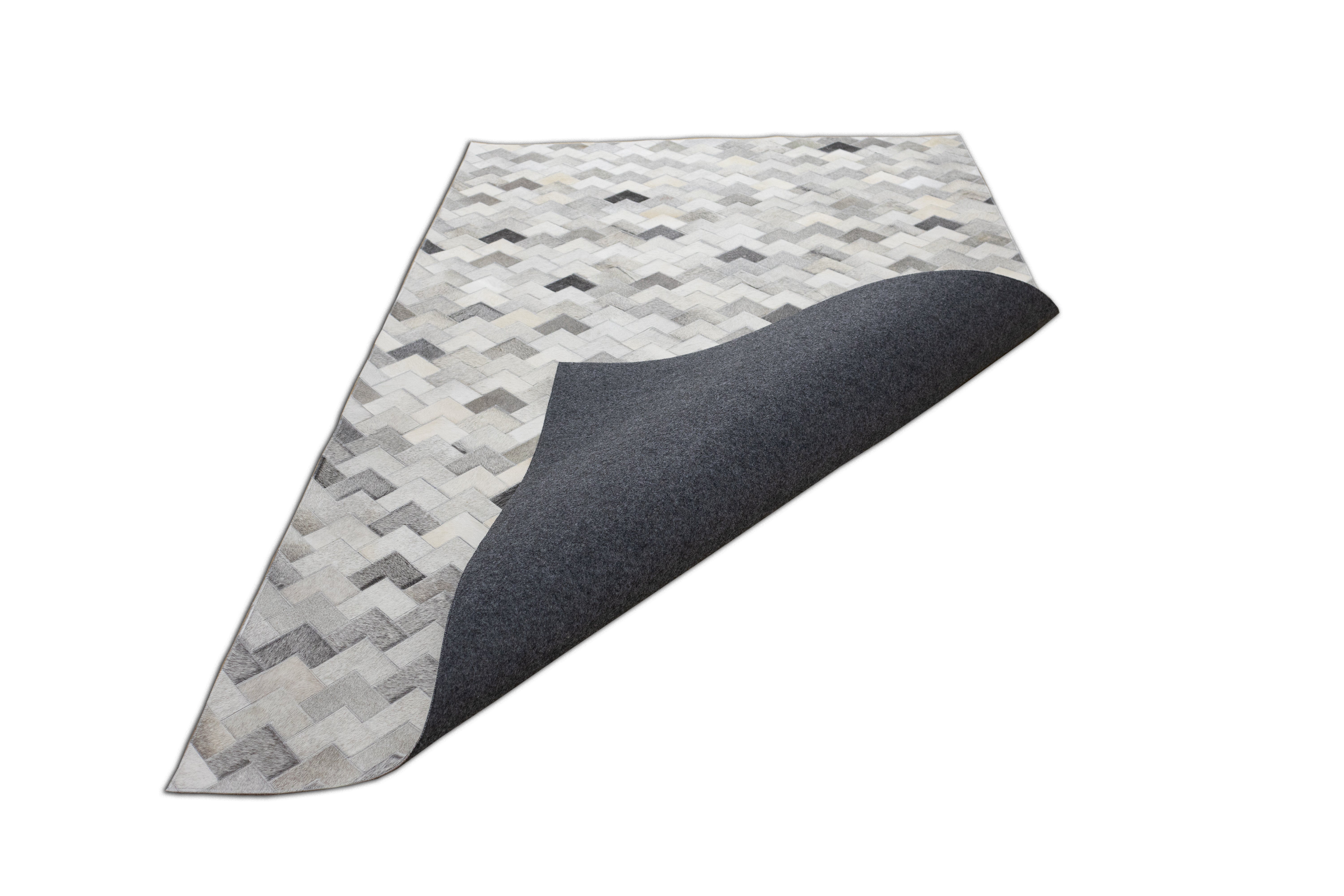Cortez Multi-Tone Leather Patched Hand-Stitched Rug