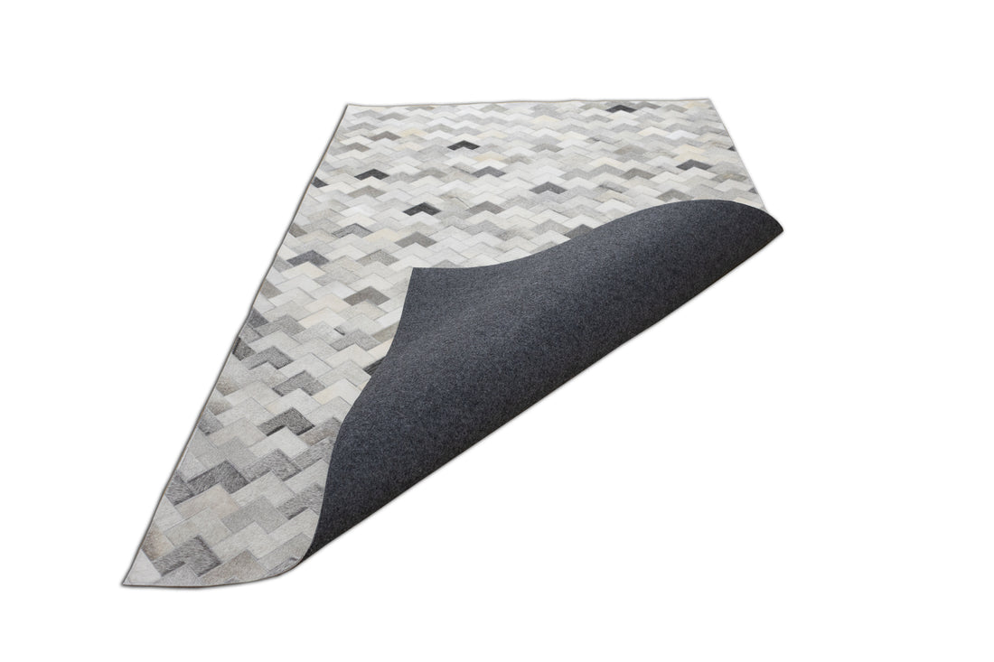 Cortez Multi-Tone Leather Patched Hand-Stitched Rug