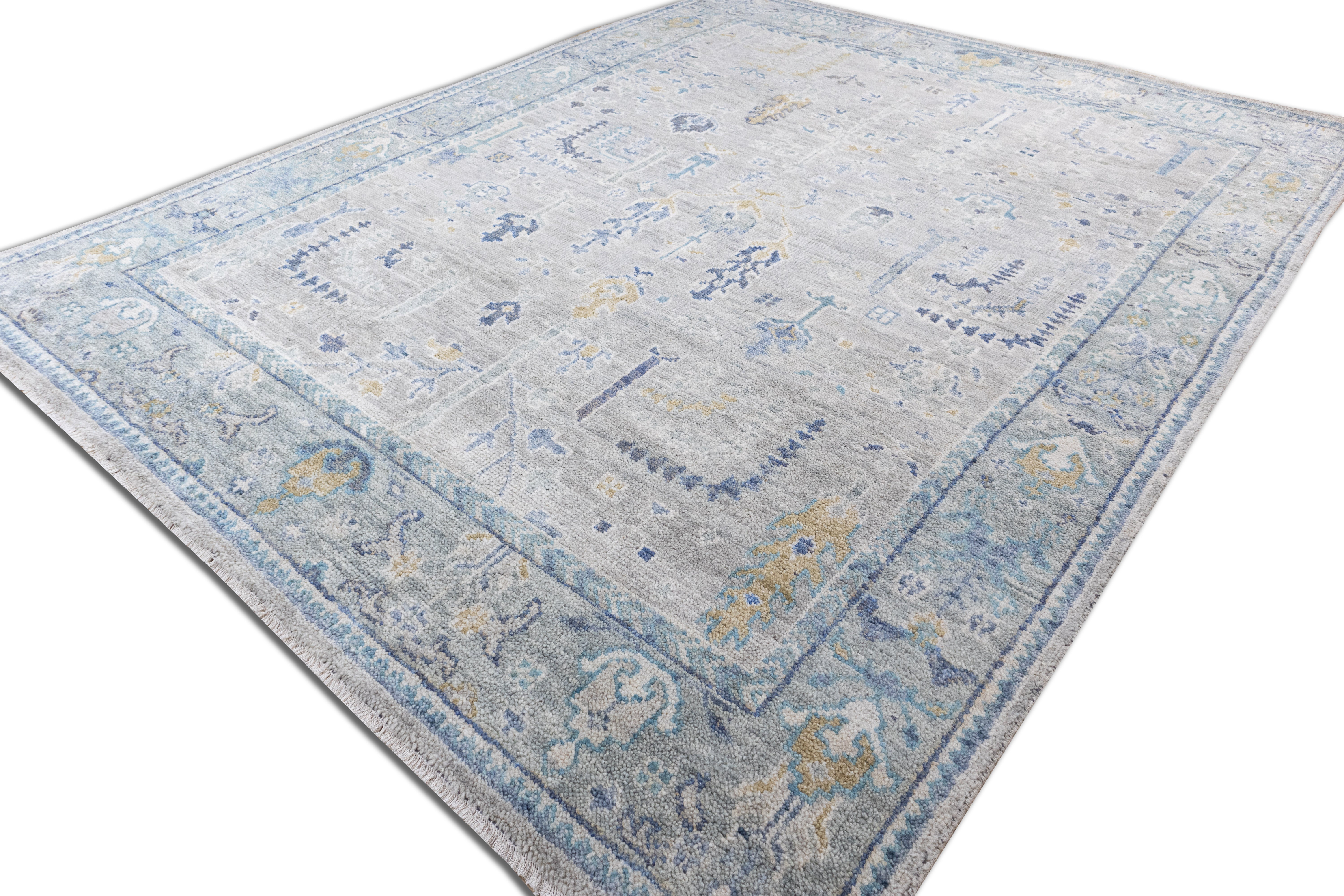 Cressida Exquisite Grey Vintage Hand-Knotted Wool Rug