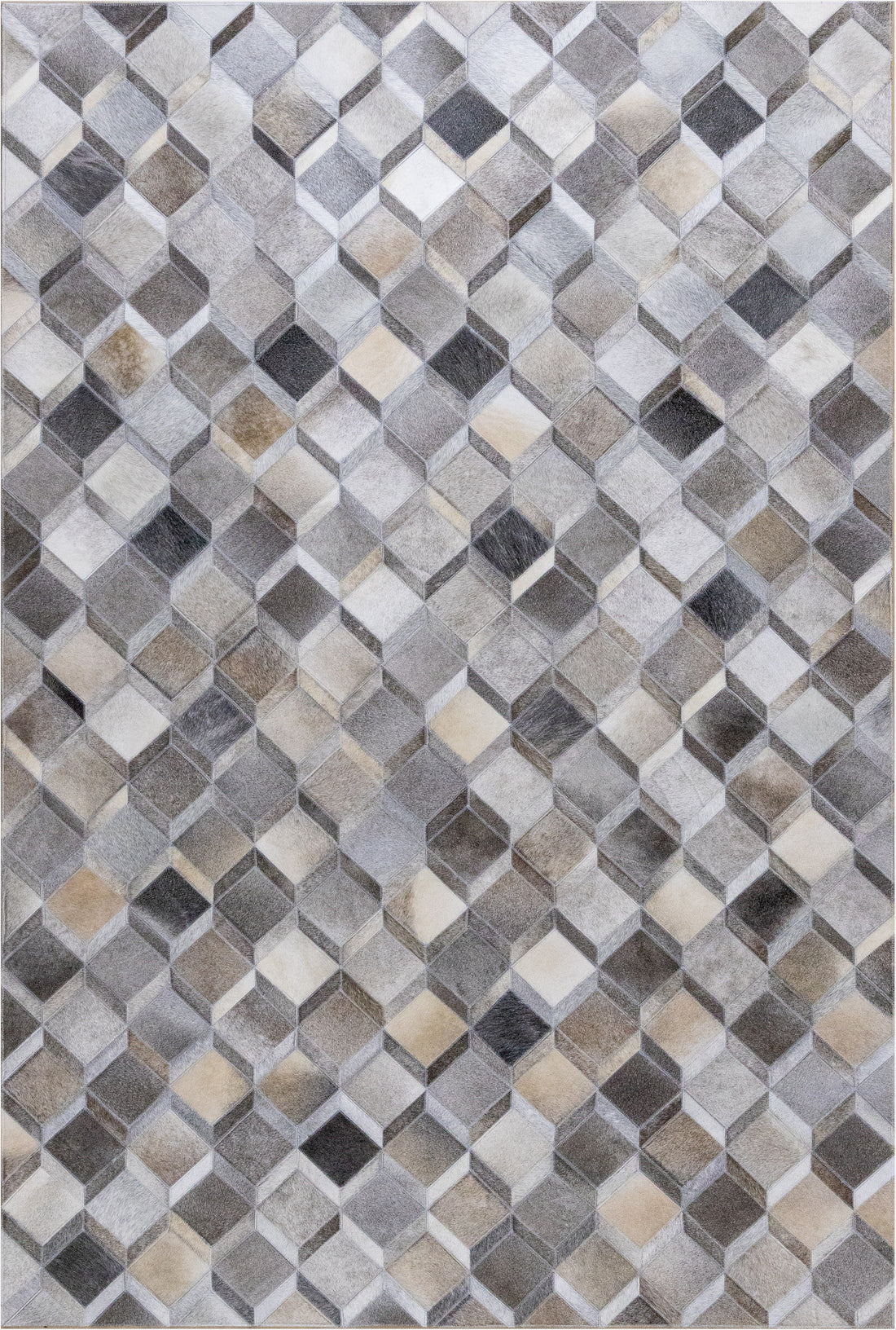 Denver Rust Leather Patched Hand-Stitched Rug
