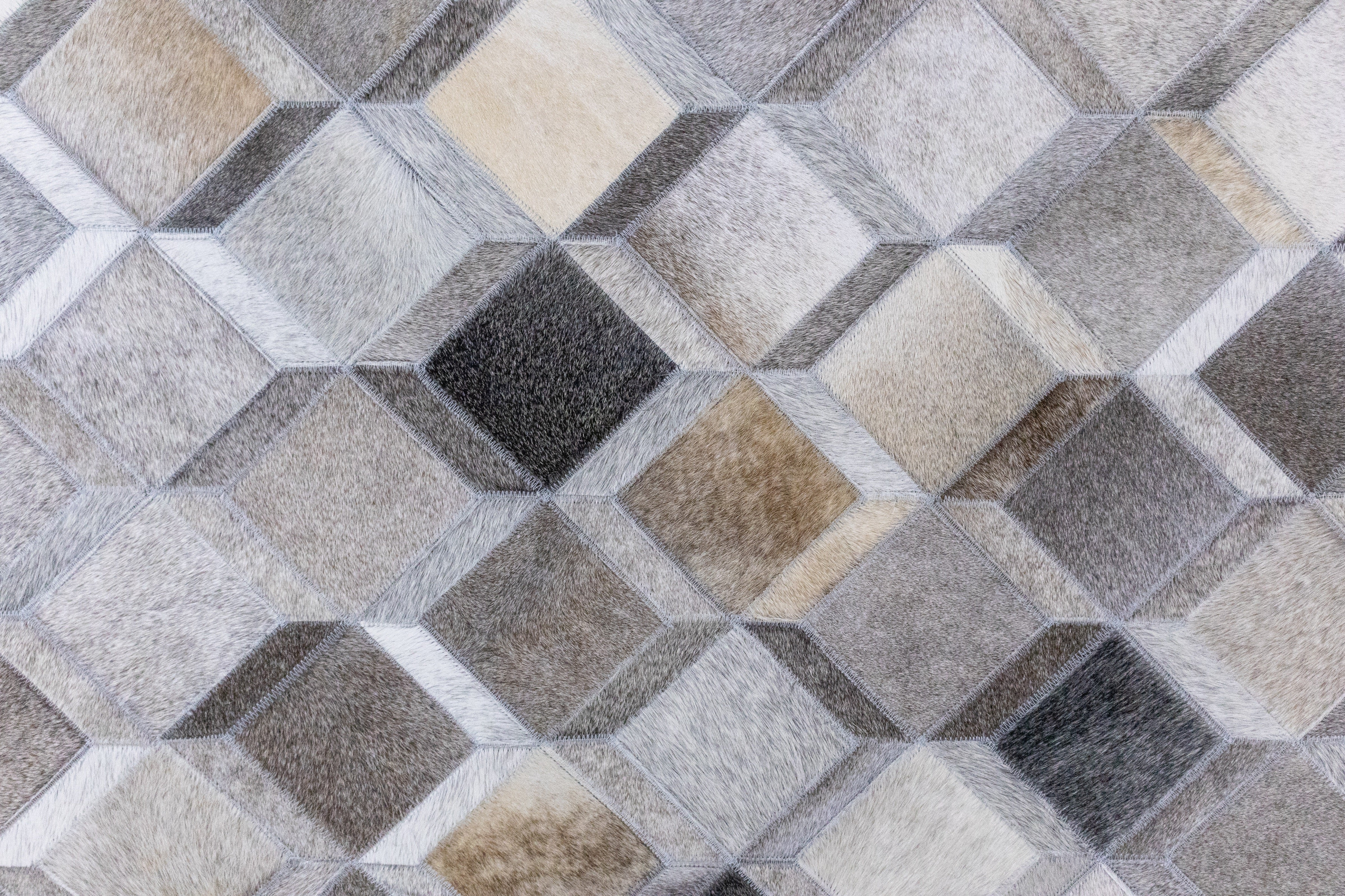 Denver Rust Leather Patched Hand-Stitched Rug