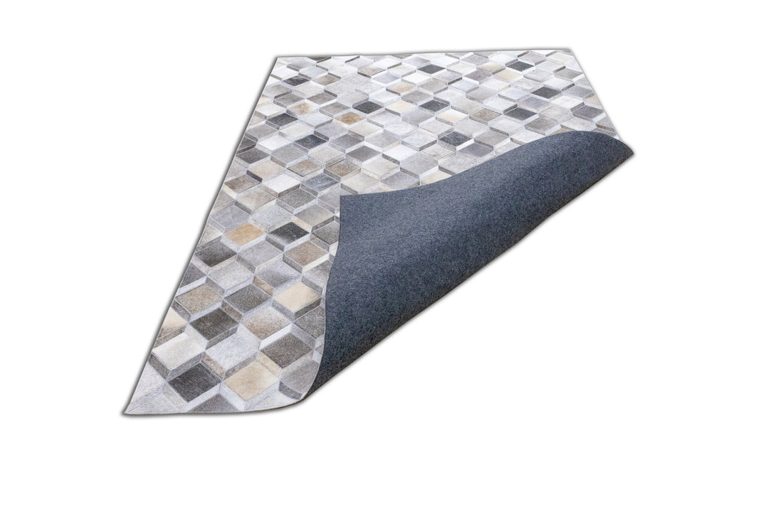 Denver Rust Leather Patched Hand-Stitched Rug