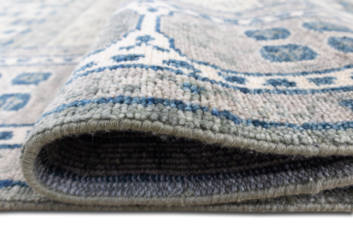 Elowen Blue Medallion Hand-Knotted Wool Rug