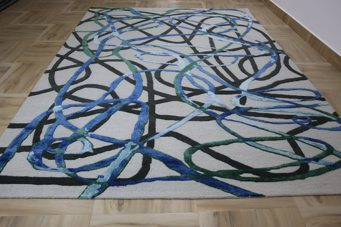 Estate Knotted Hand-Tufted Wool Rug