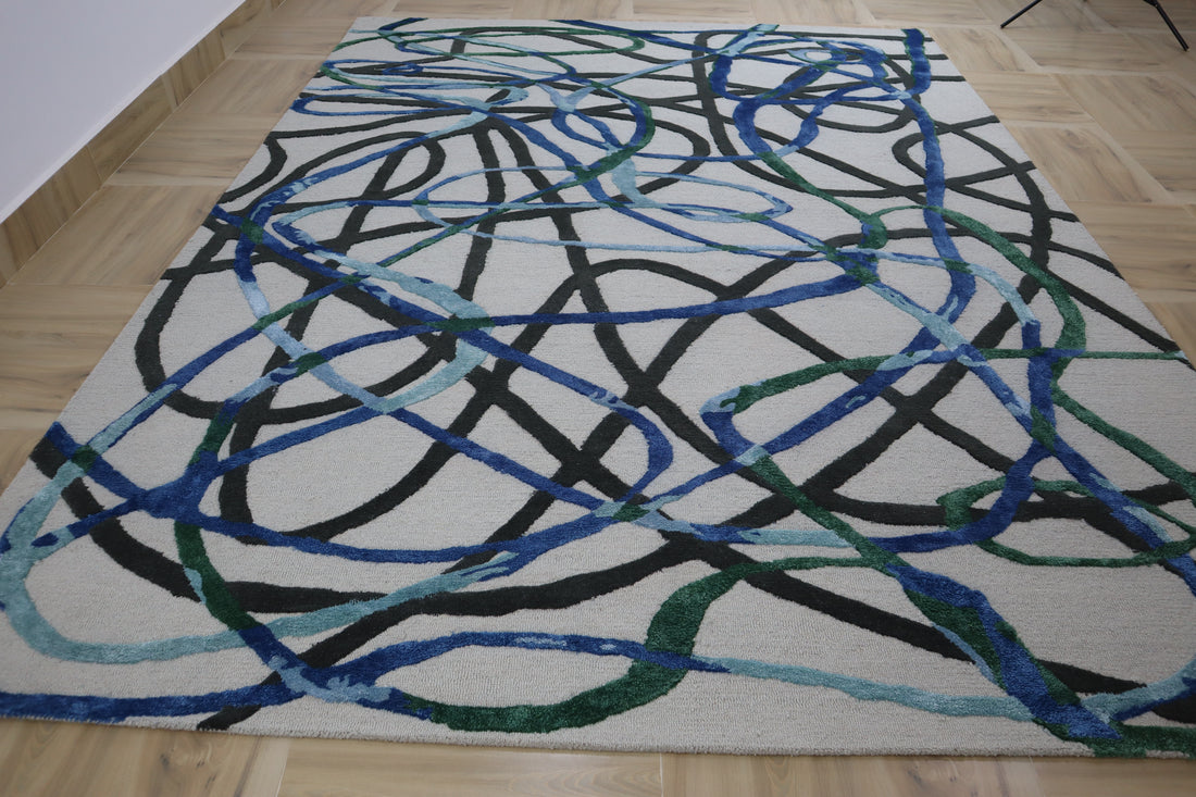 Estate Knotted Hand-Tufted Wool Rug