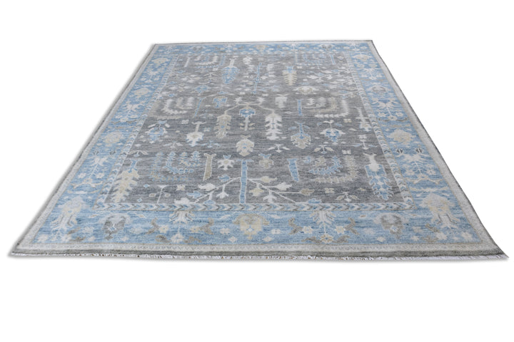 Galen Tree of Life Grey Traditional Hand-Knotted Wool Rug