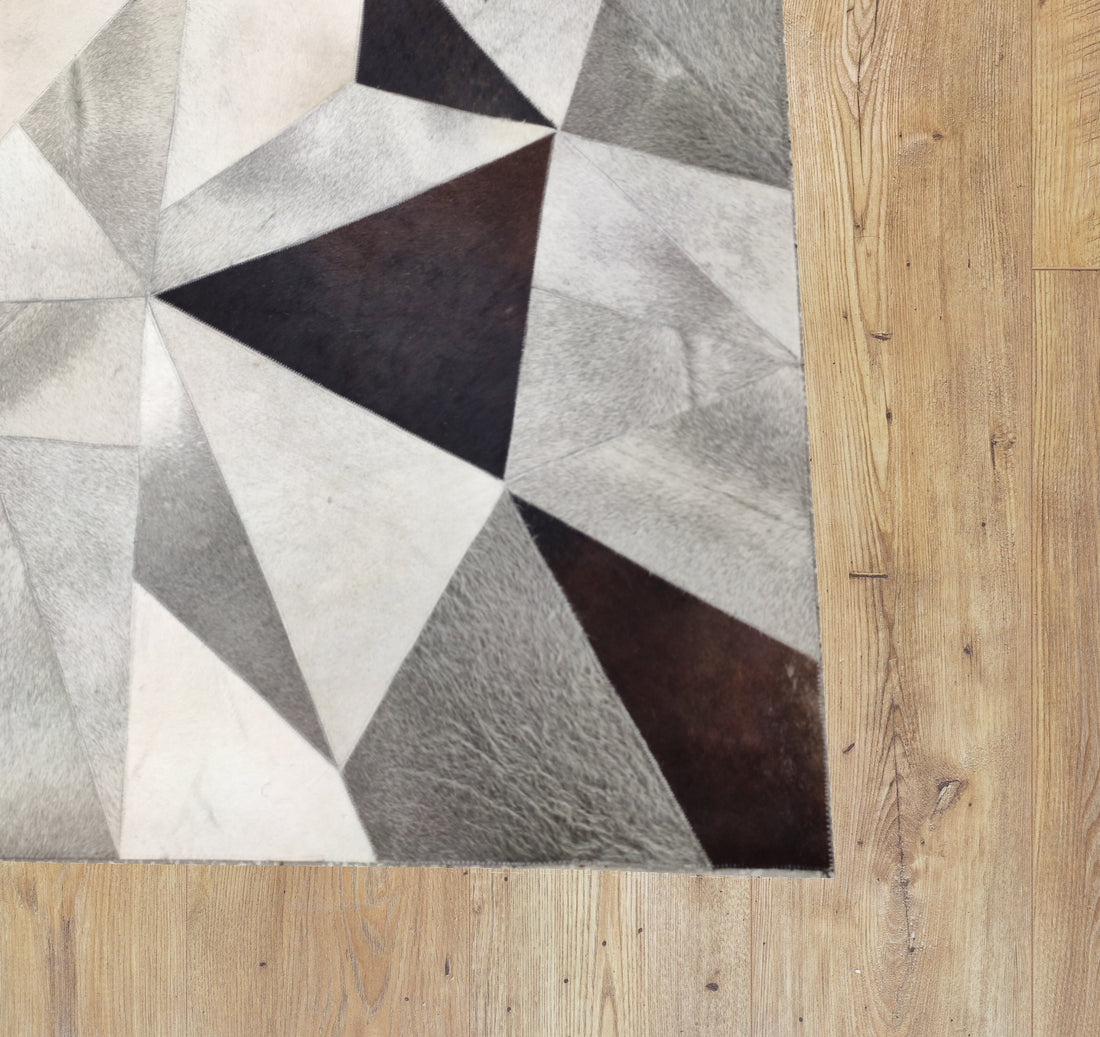 Harlow Mosaic Leather Patched Hand-Stitched Rug
