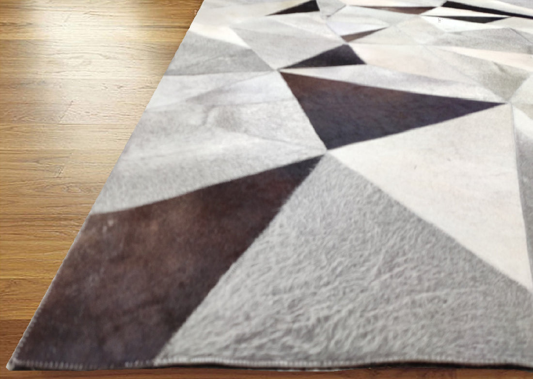 Harlow Mosaic Leather Patched Hand-Stitched Rug