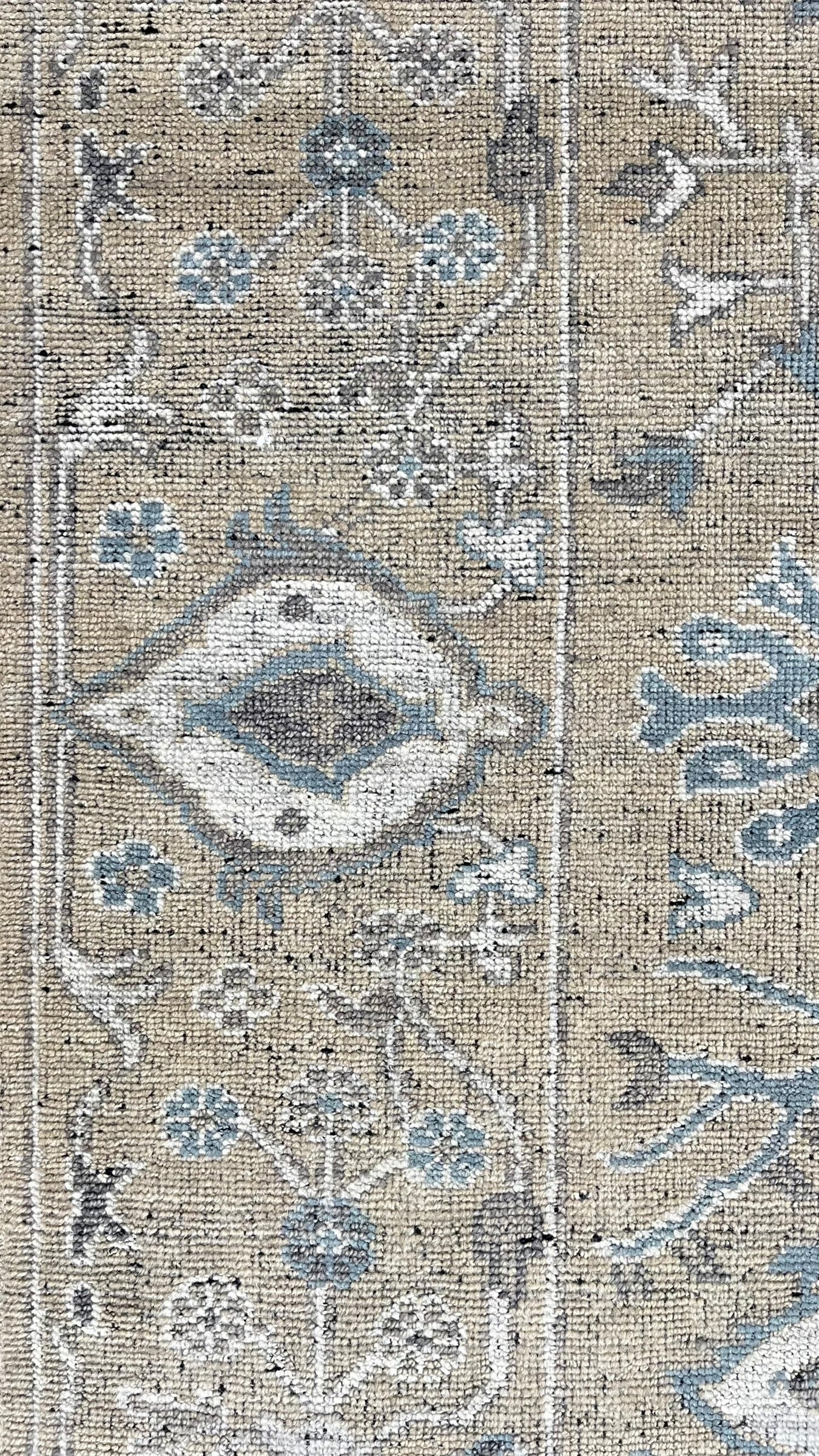 Isolde Beige Oushak Hand-Knotted Wool Rug