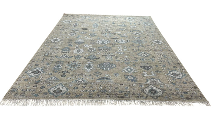 Isolde Beige Oushak Hand-Knotted Wool Rug