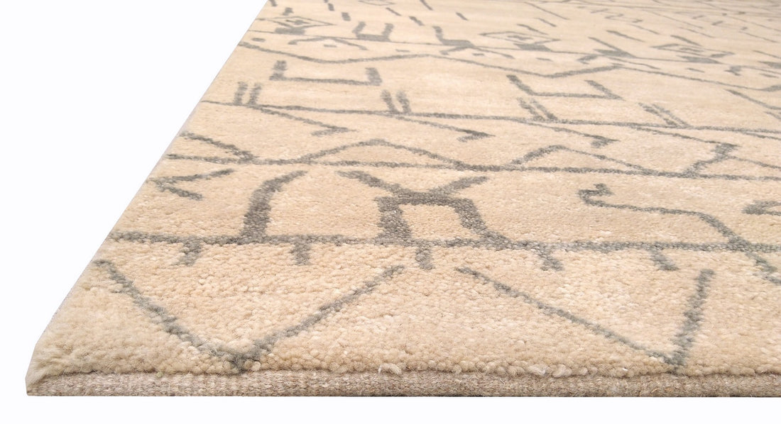 Judie Moroccan Beige Hand-Knotted Wool Rug