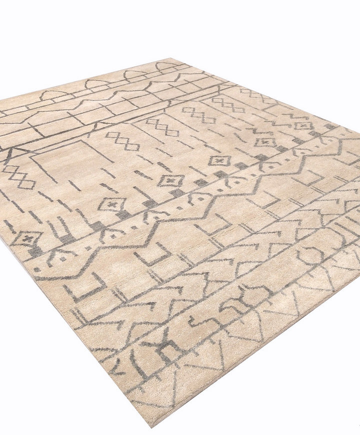 Judie Moroccan Beige Hand-Knotted Wool Rug