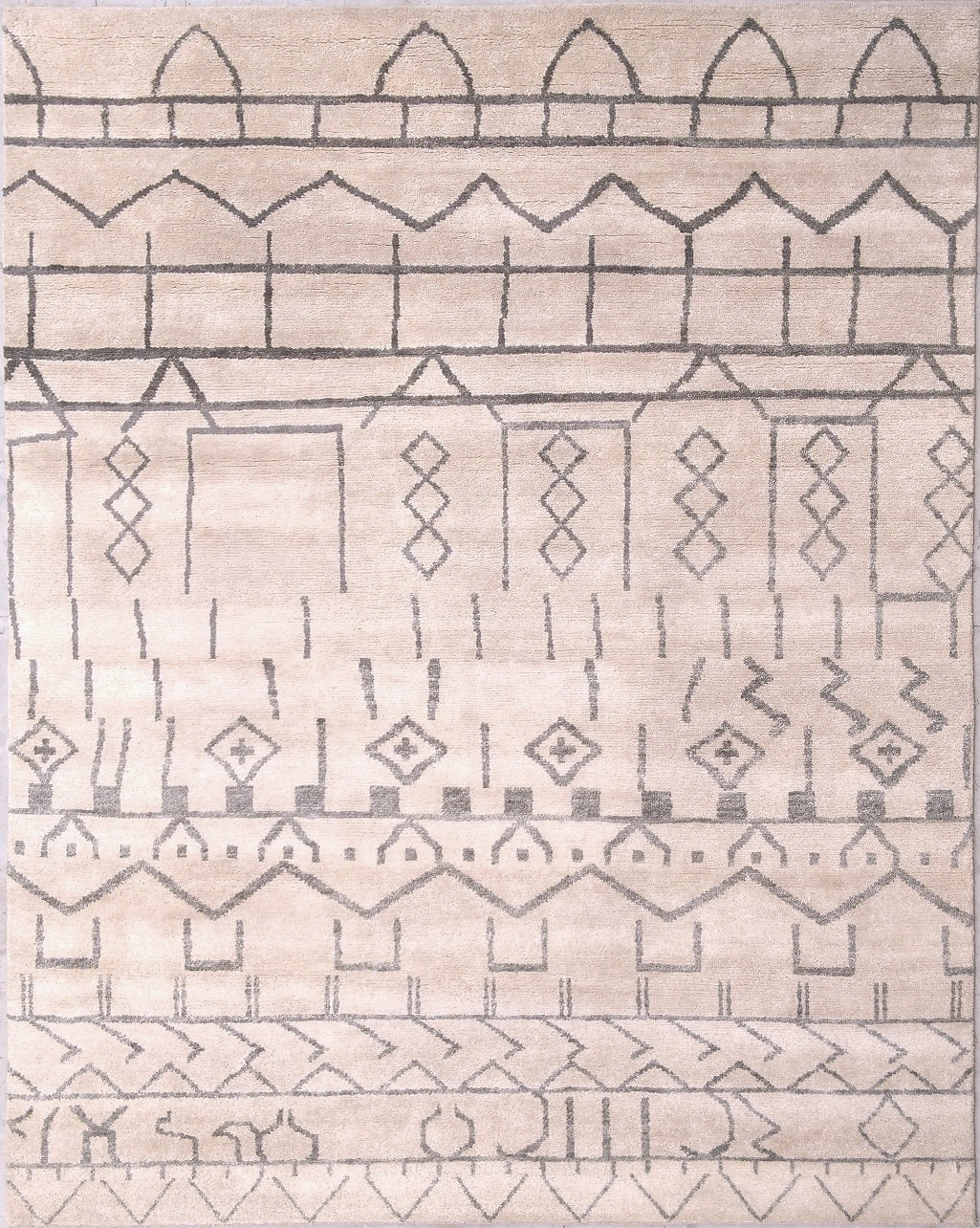 Judie Moroccan Beige Hand-Knotted Wool Rug