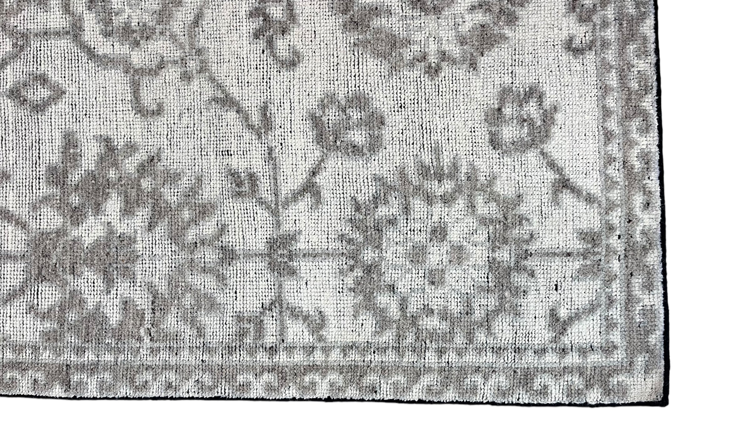 Kashan Vintage Grey Hand-Knotted Wool Rug