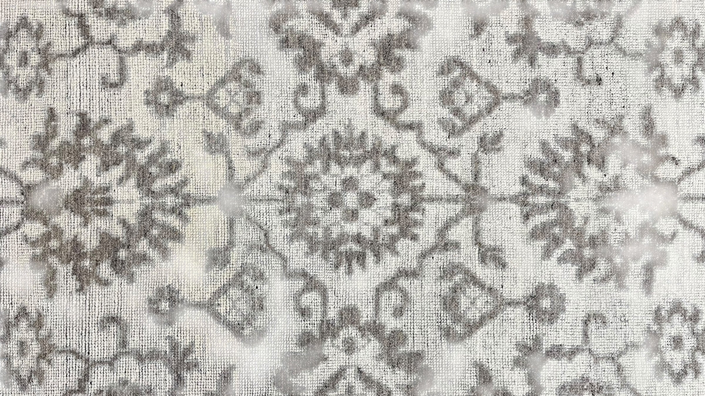 Kashan Vintage Grey Hand-Knotted Wool Rug