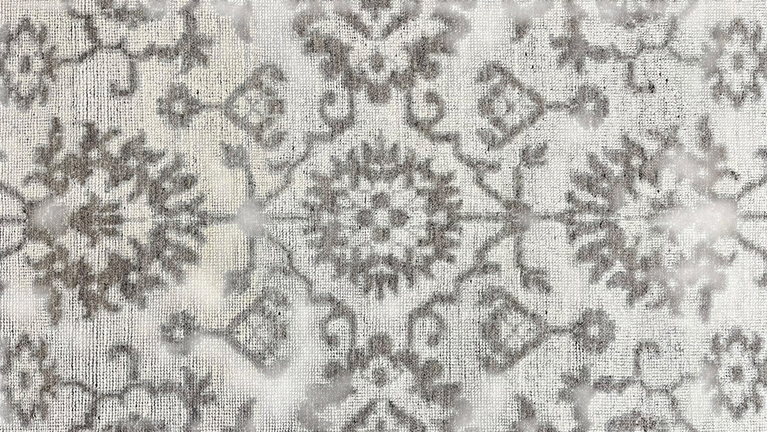 Kashan Vintage Grey Hand-Knotted Wool Rug