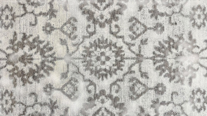 Kashan Vintage Grey Hand-Knotted Wool Rug