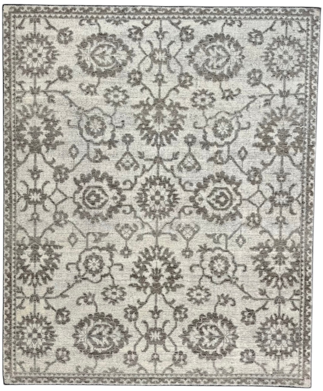 Kashan Vintage Grey Hand-Knotted Wool Rug