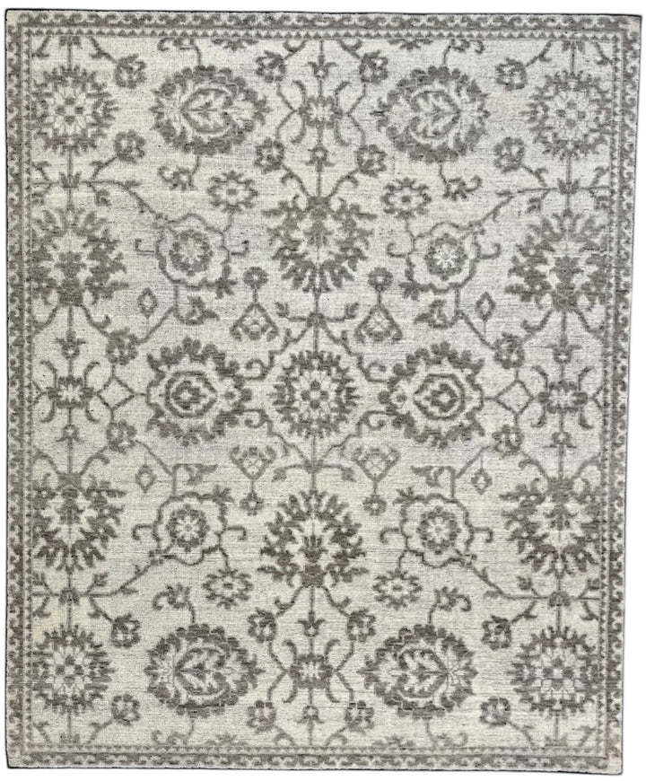 Kashan Vintage Grey Hand-Knotted Wool Rug