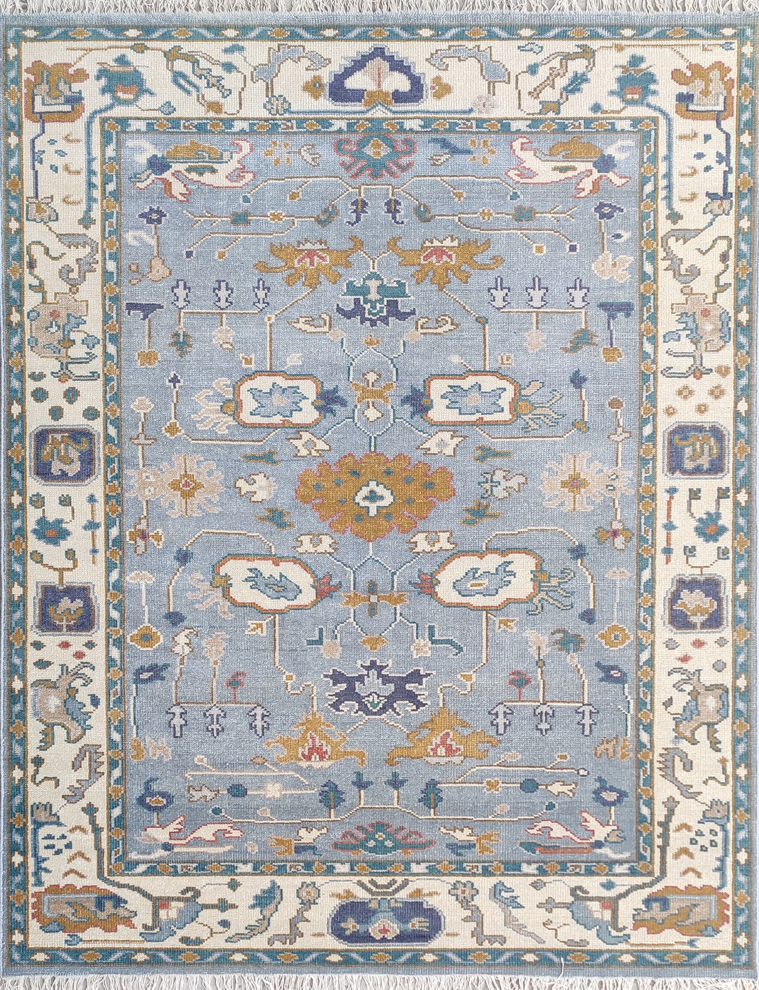 Larson Blue Persian Hand-Knotted Wool Rug