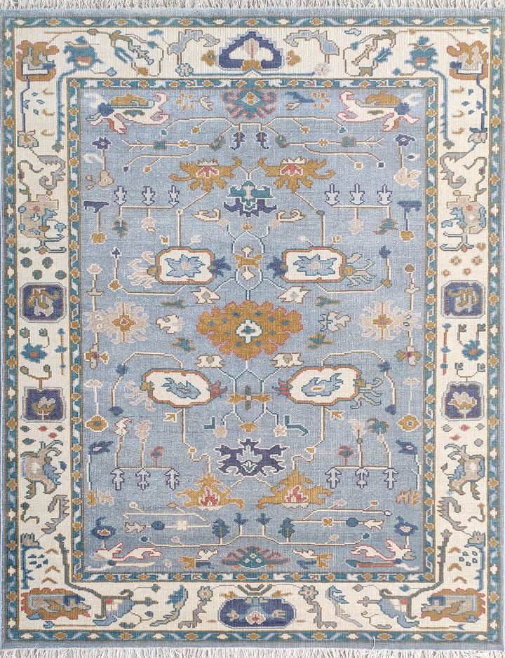 Larson Blue Persian Hand-Knotted Wool Rug