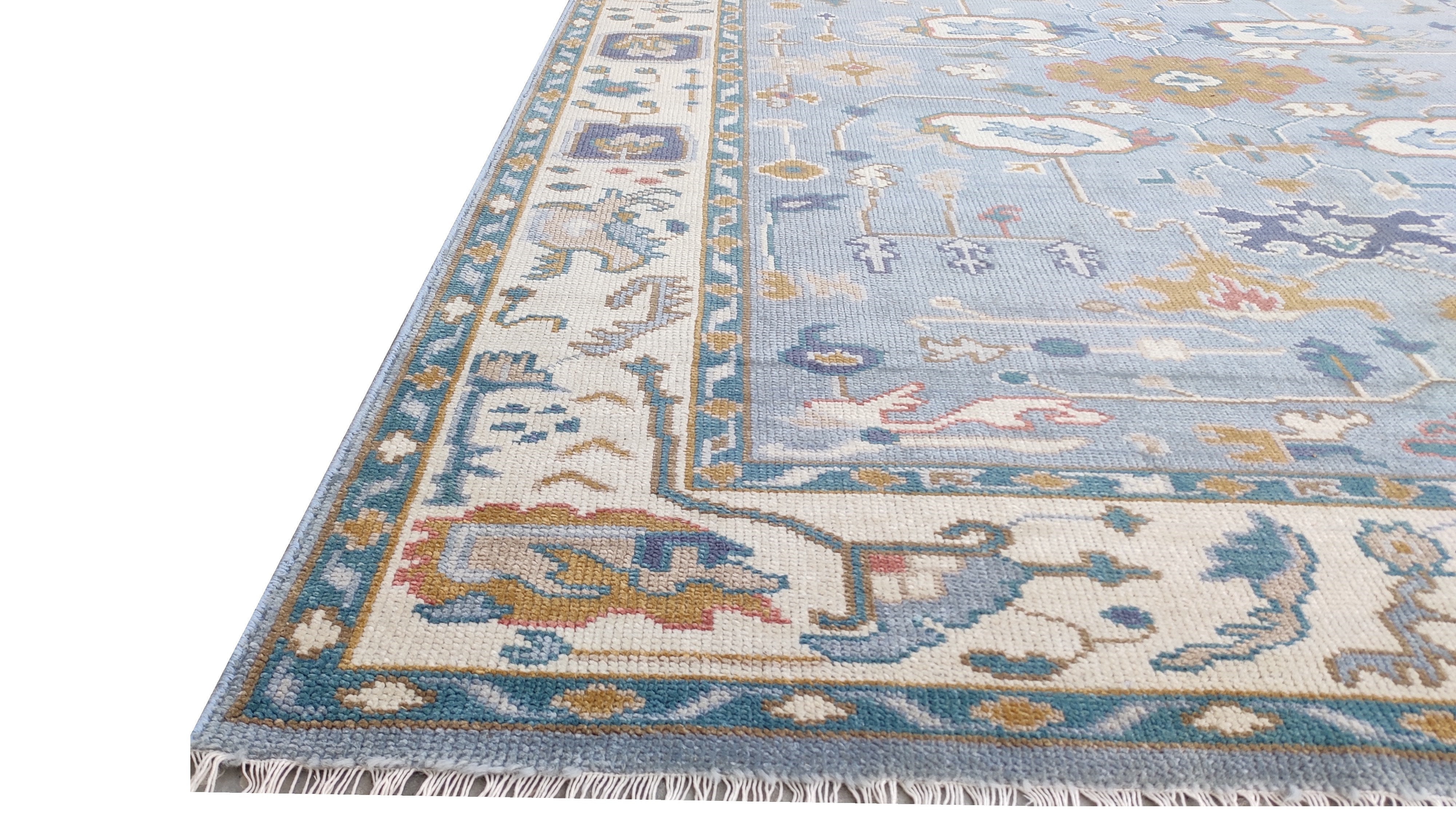 Larson Blue Persian Hand-Knotted Wool Rug