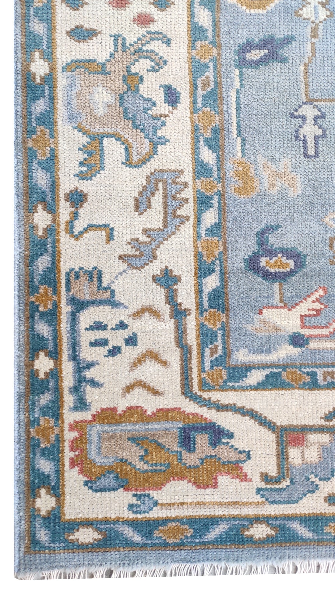 Larson Blue Persian Hand-Knotted Wool Rug