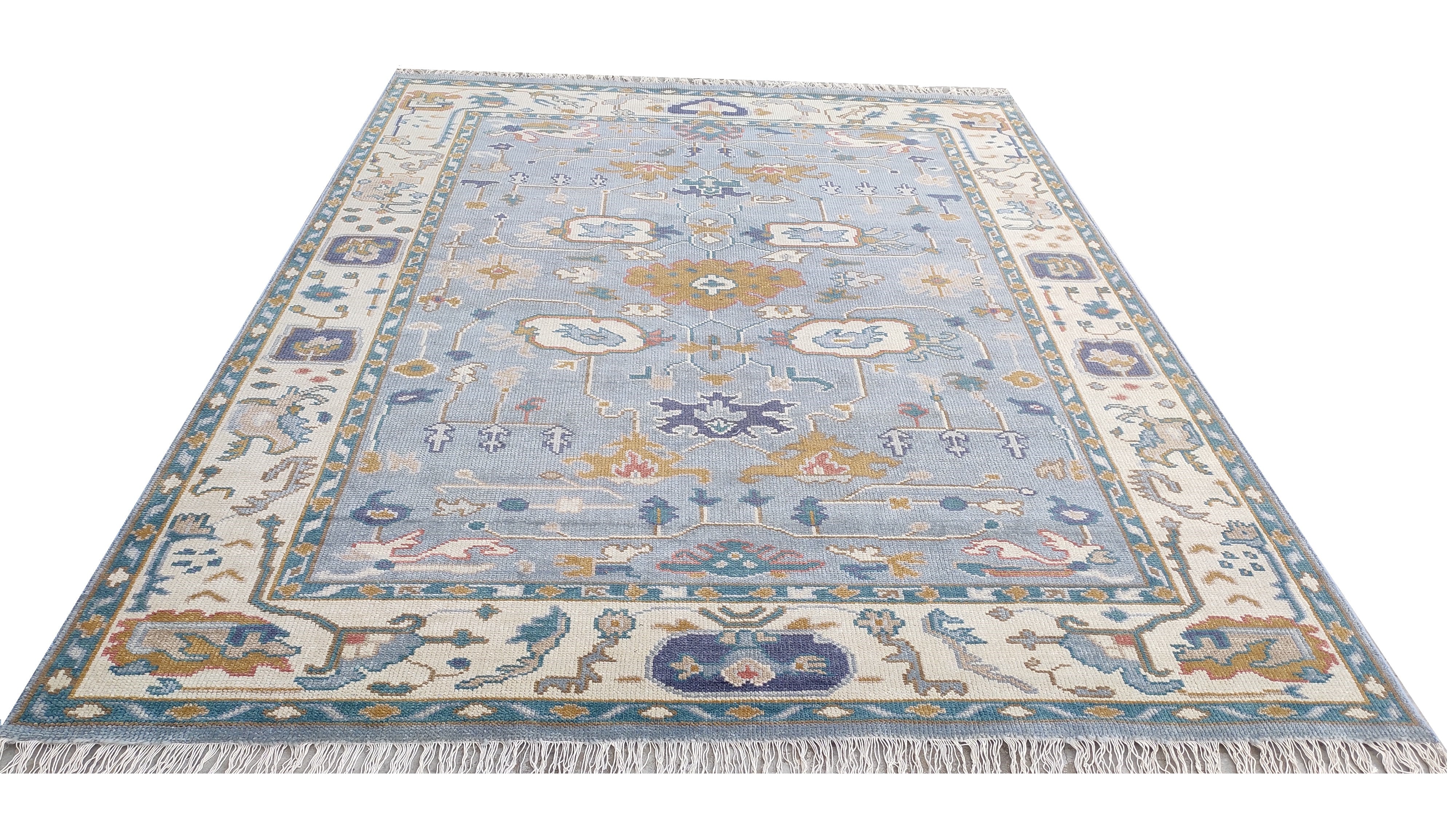 Larson Blue Persian Hand-Knotted Wool Rug