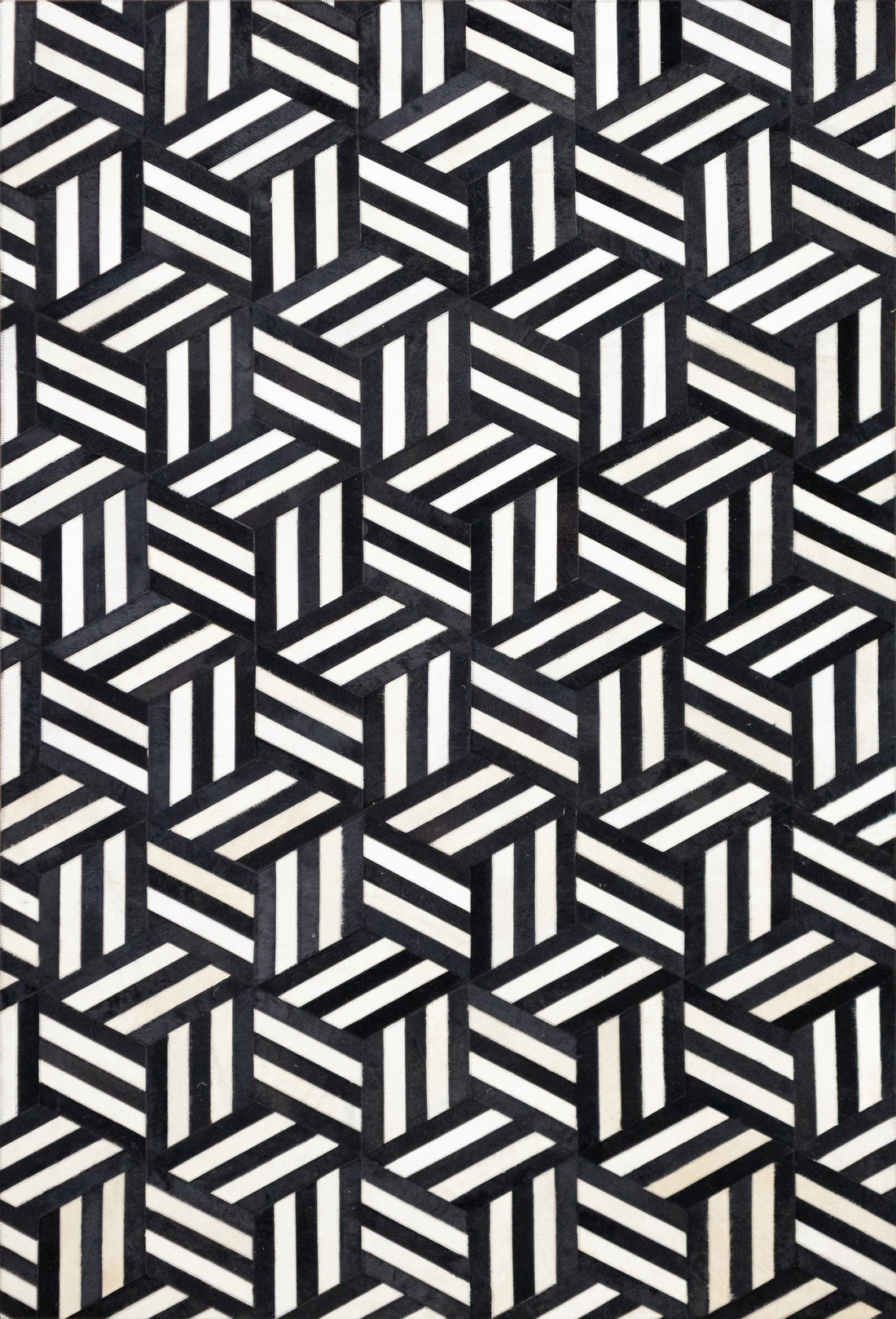 Lexington Gridiron Leather Patched Hand-Stitched Rug