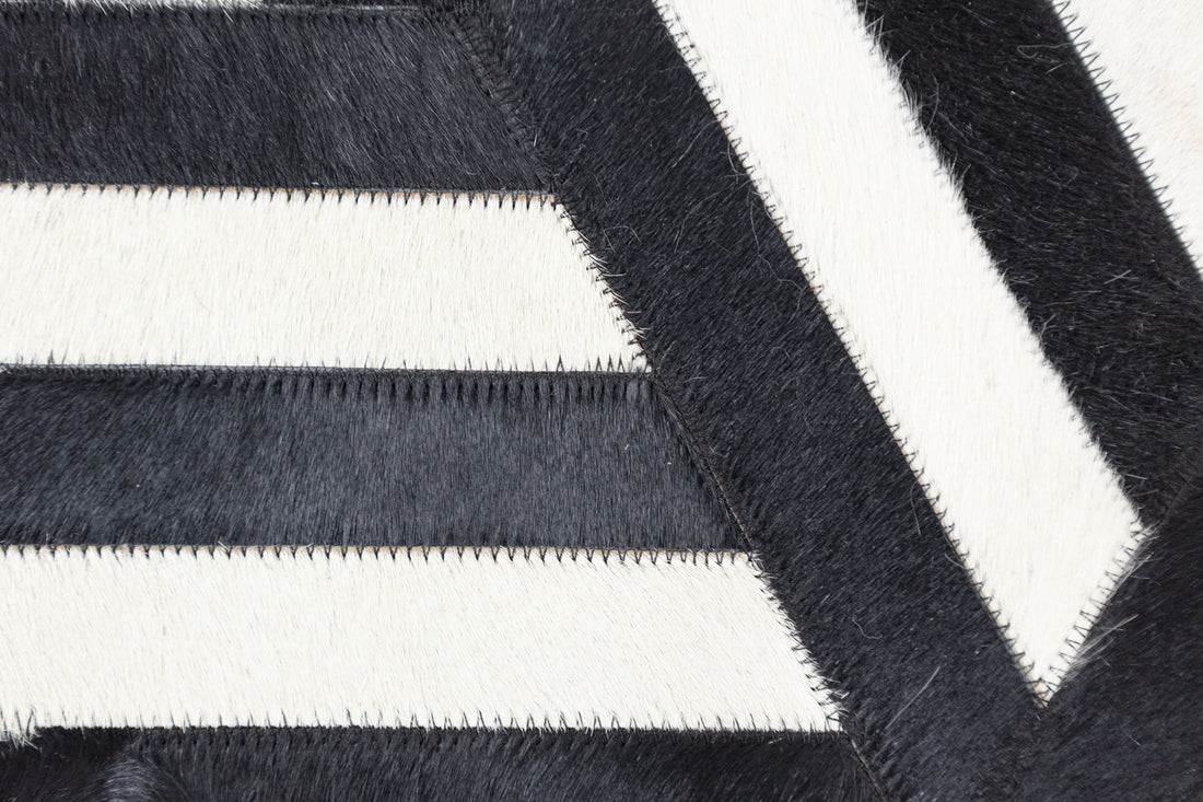 Lexington Gridiron Leather Patched Hand-Stitched Rug