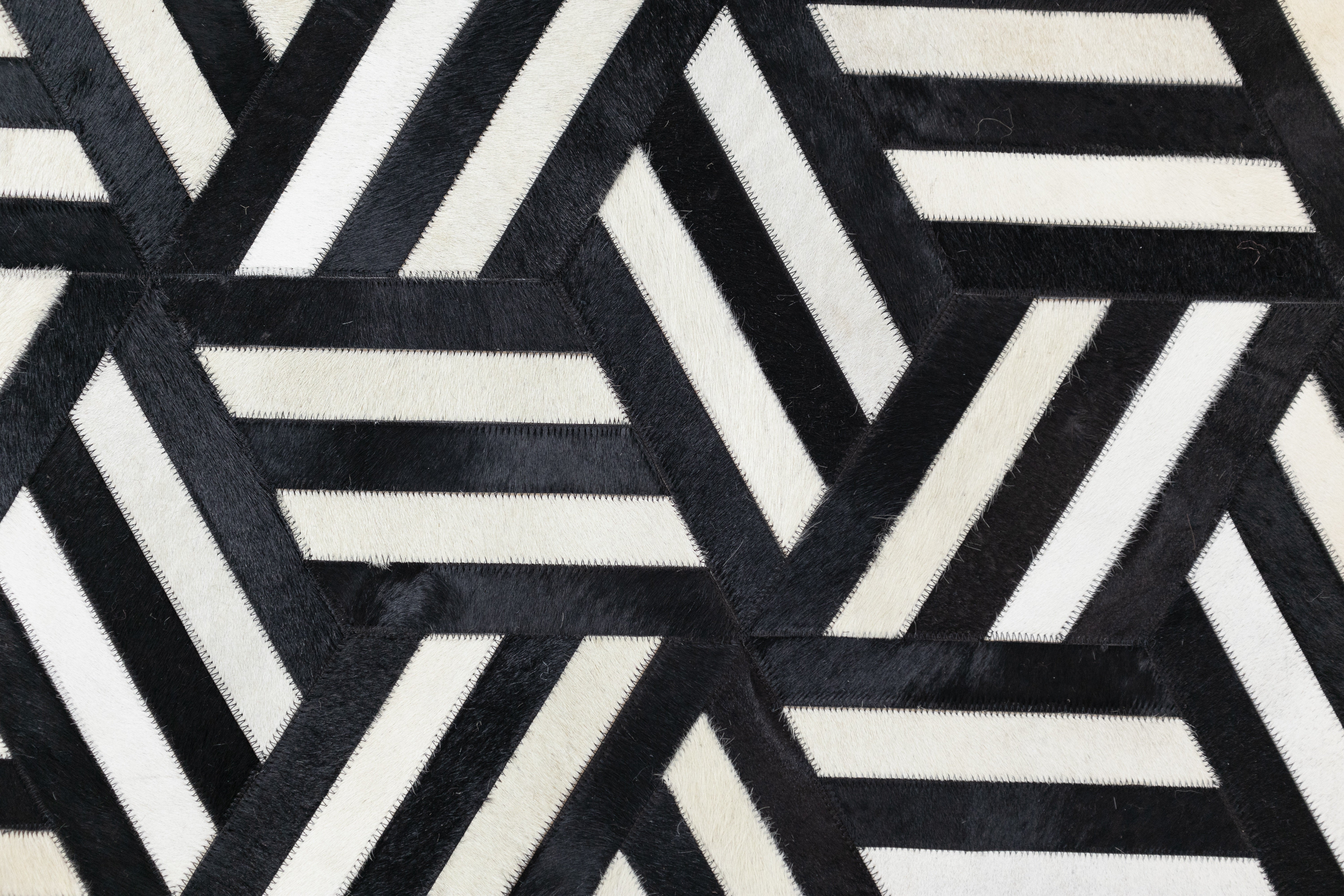 Lexington Gridiron Leather Patched Hand-Stitched Rug