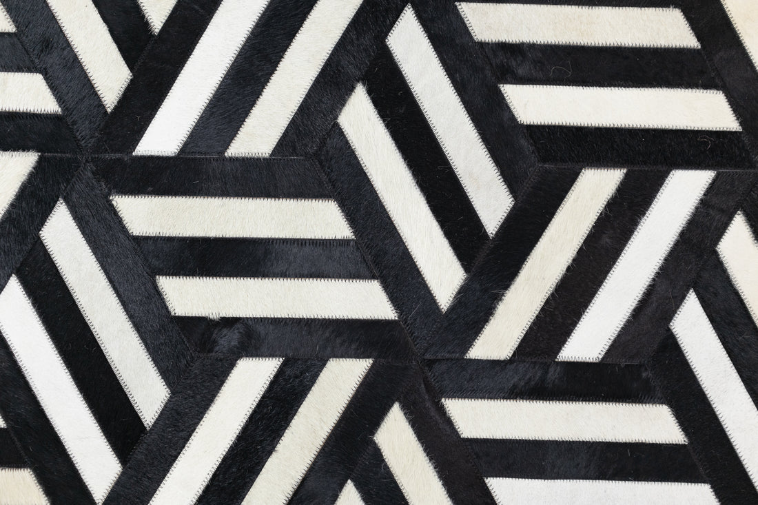 Lexington Gridiron Leather Patched Hand-Stitched Rug