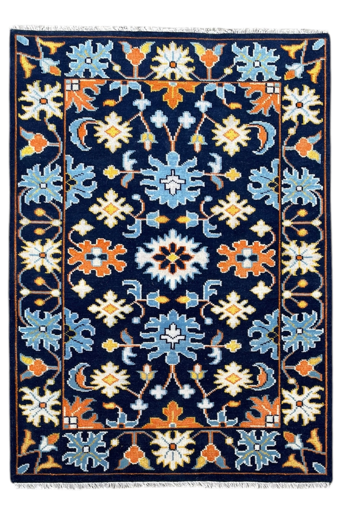 Lucienne Midnight Navy Oushak Hand-Knotted Wool Rug