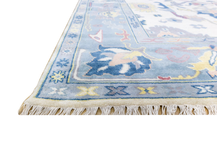 Marlowe Azure Mist Oushak Hand-Knotted Wool Rug