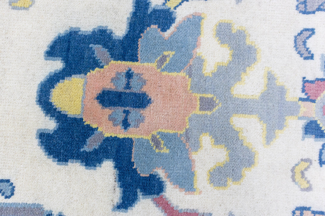 Marlowe Azure Mist Oushak Hand-Knotted Wool Rug