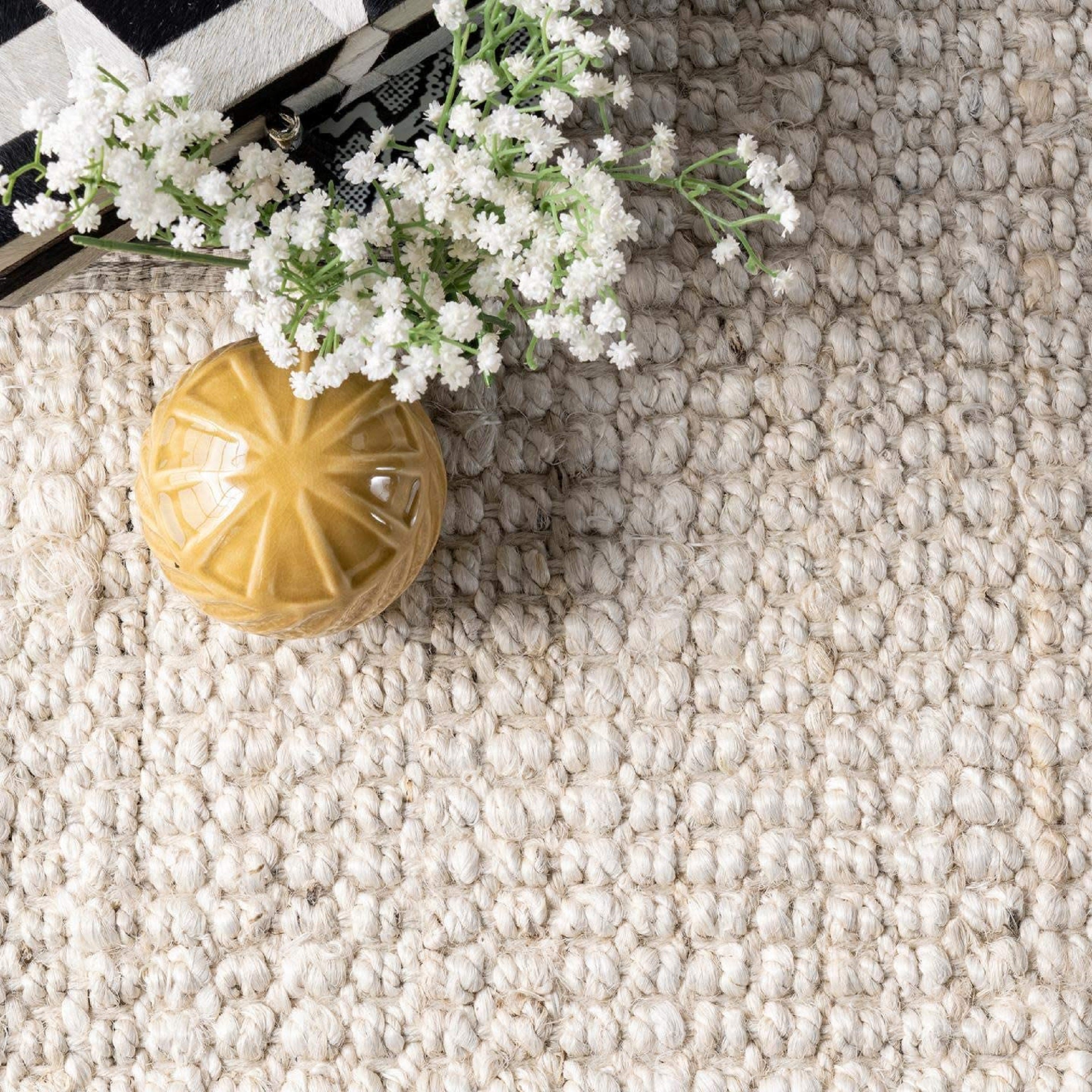 Marrakesh Diamond Jute Bohemian Stitched Handmade Rug