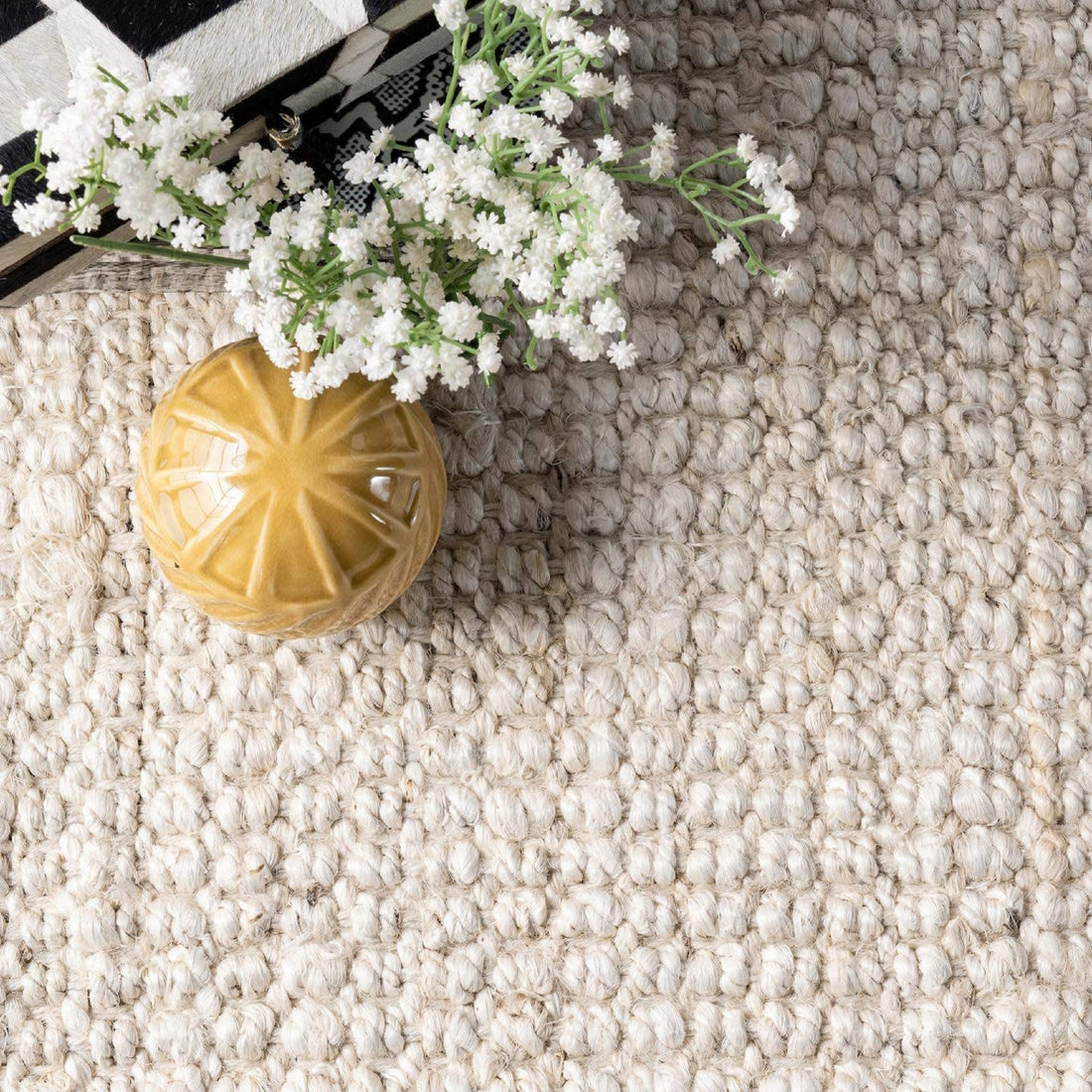 Marrakesh Diamond Jute Bohemian Stitched Handmade Rug