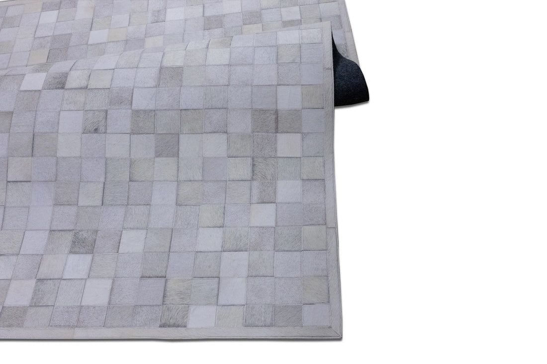 Marverick Suede Leather Patched Hand-Stitched Rug