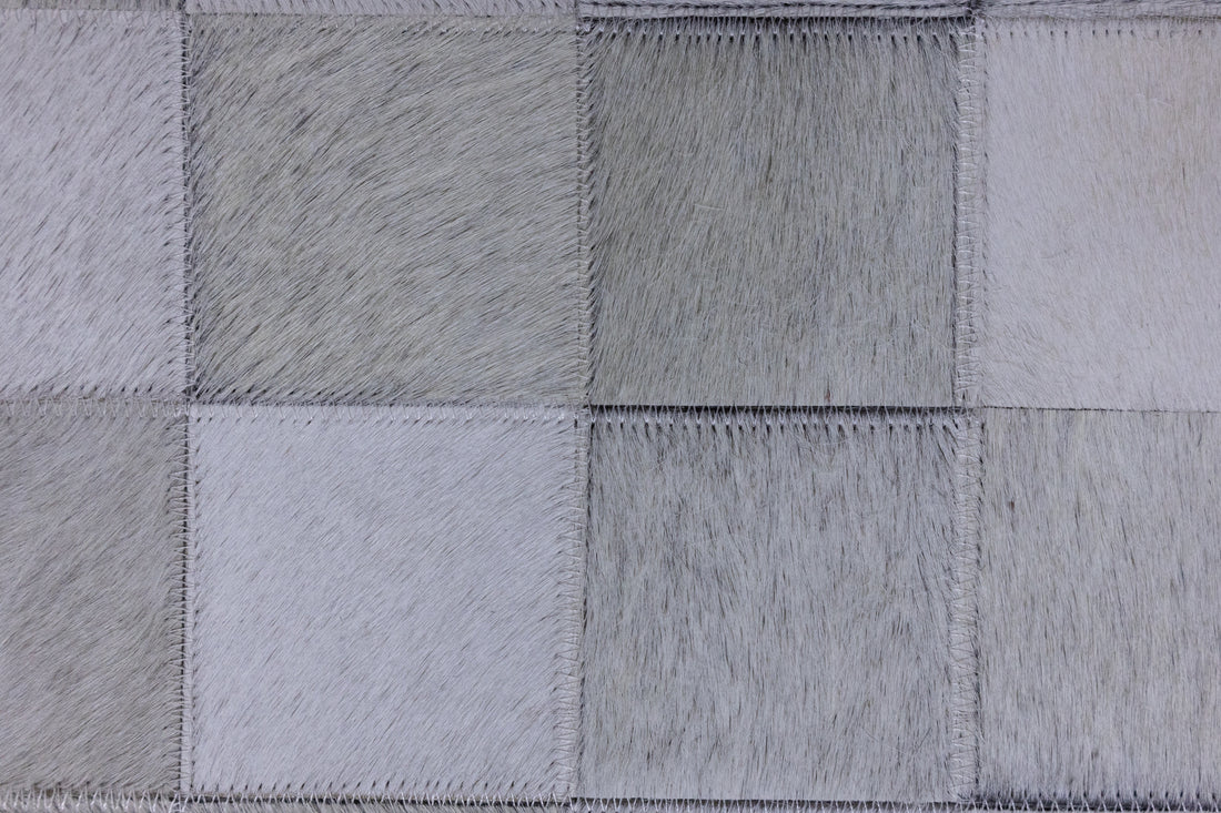 Marverick Suede Leather Patched Hand-Stitched Rug