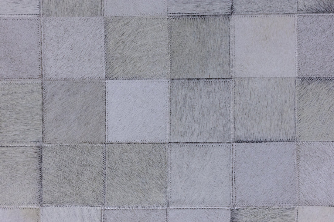 Marverick Suede Leather Patched Hand-Stitched Rug