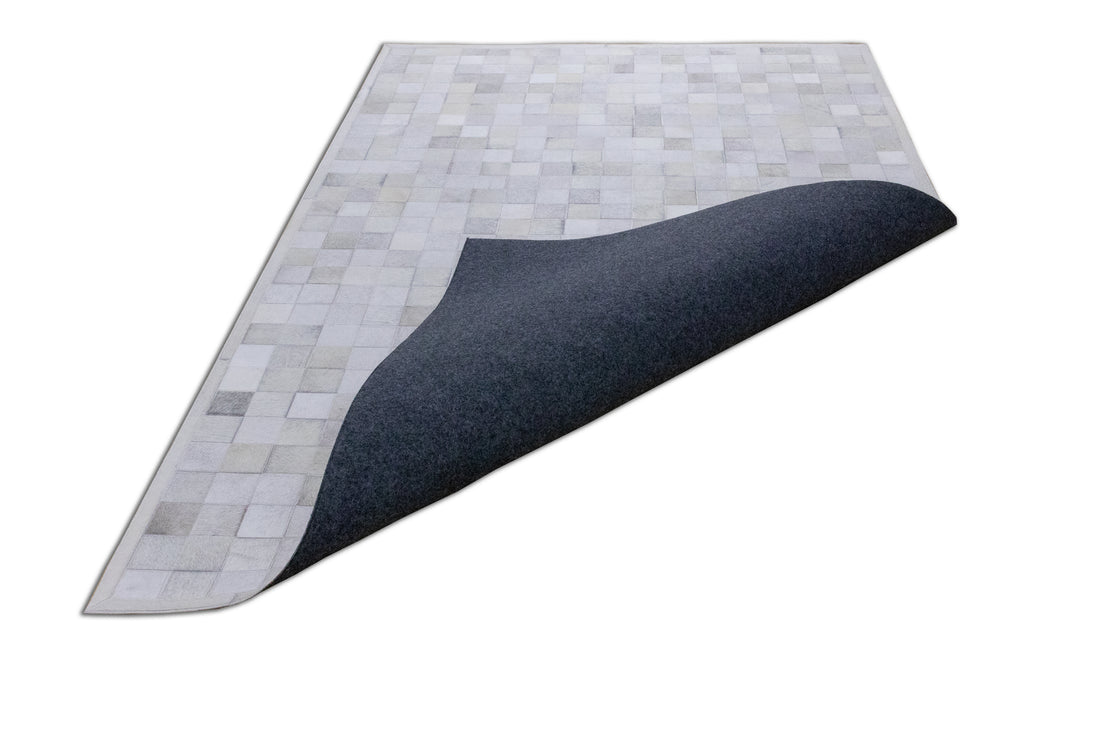 Marverick Suede Leather Patched Hand-Stitched Rug