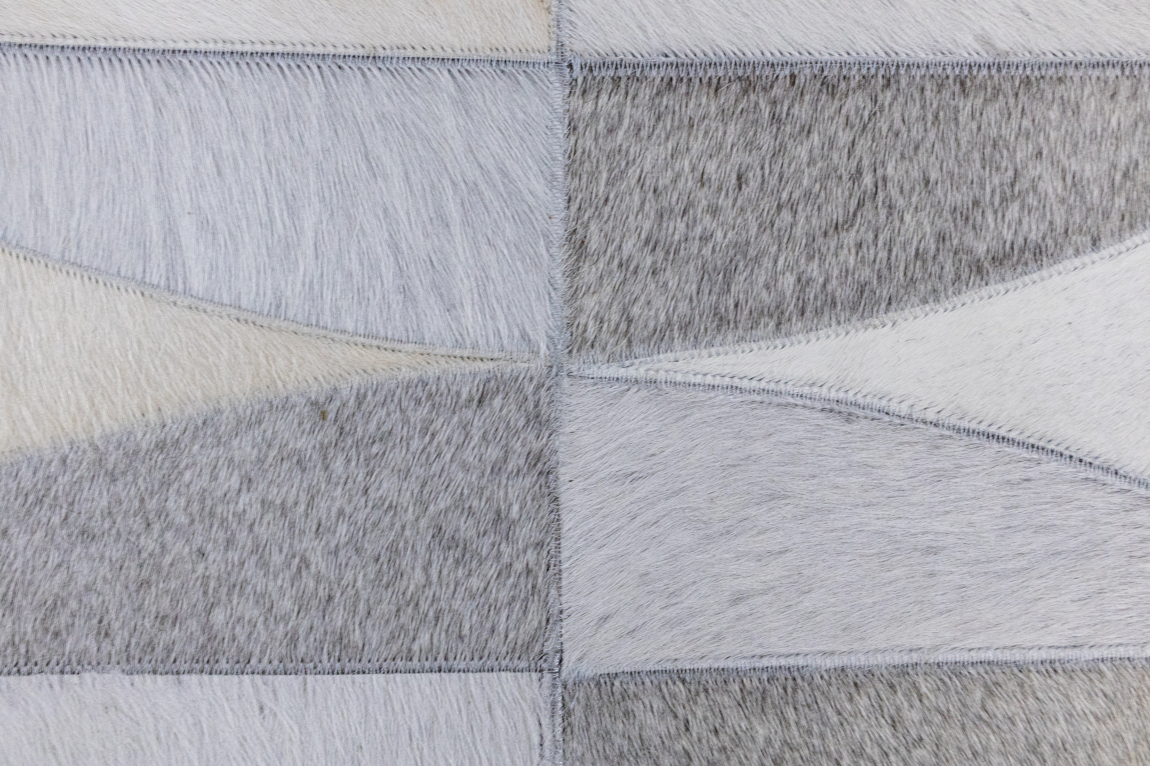 Monarch Herringbone Leather Patched Hand-Stitched Rug