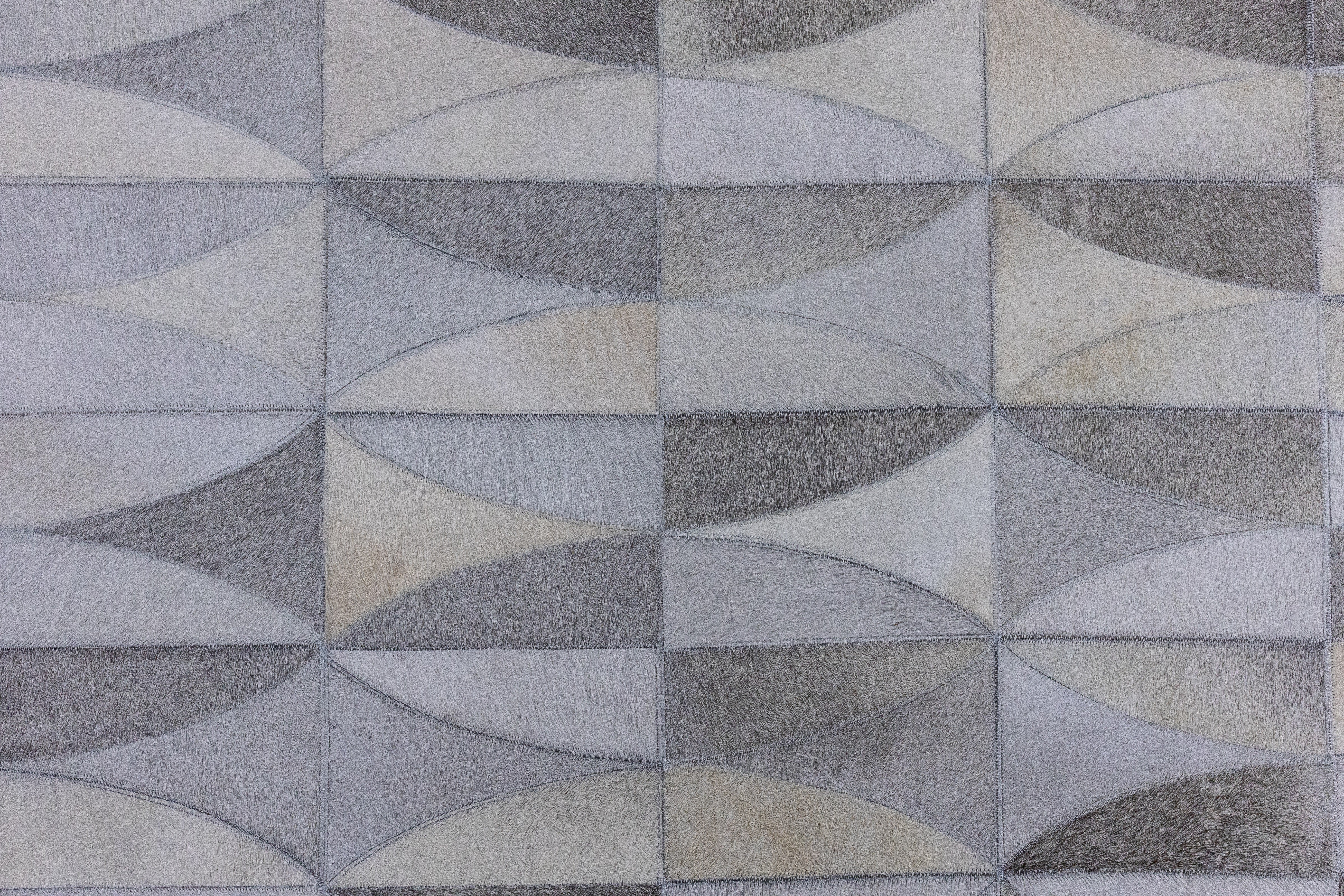 Monarch Herringbone Leather Patched Hand-Stitched Rug