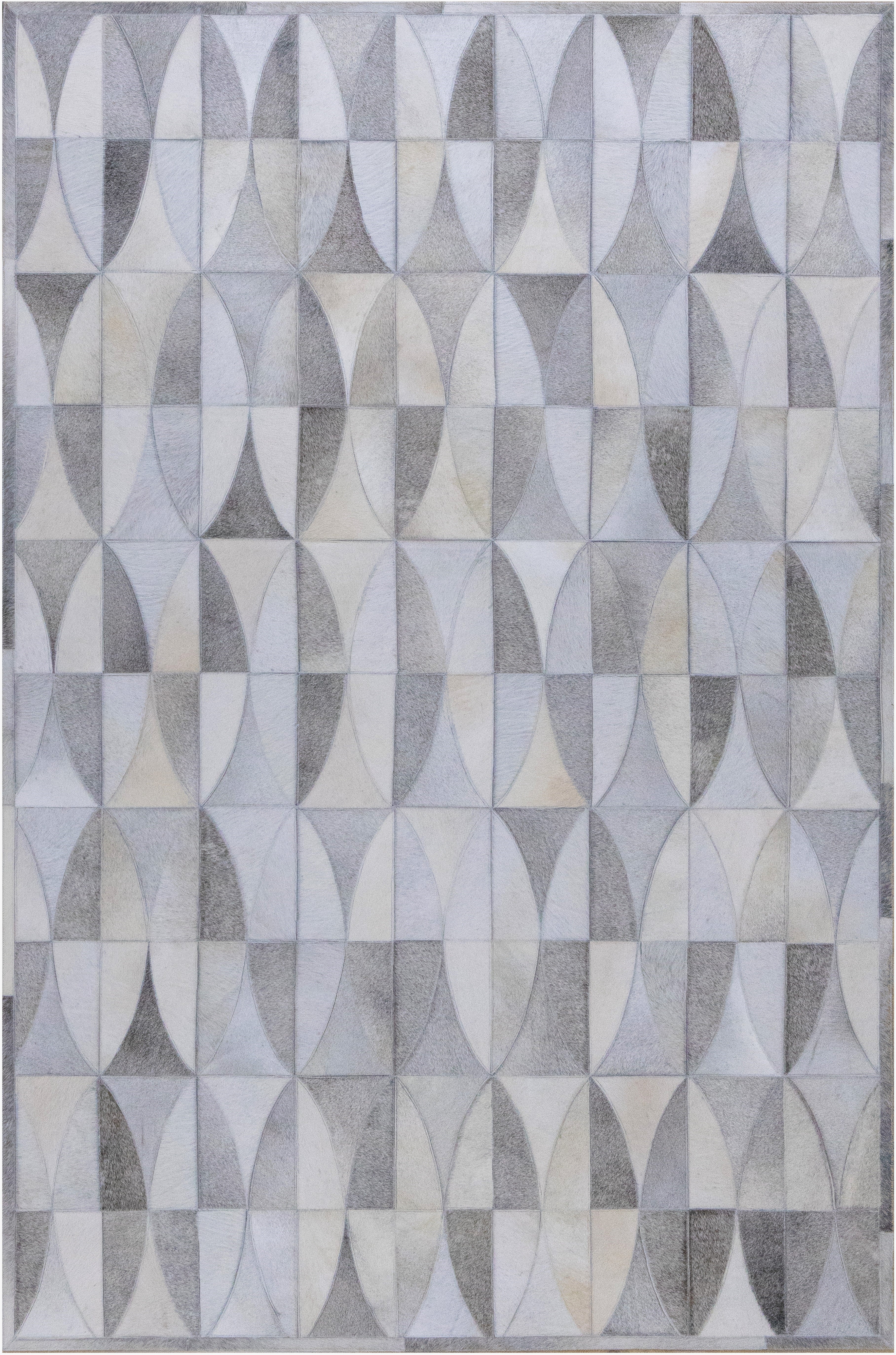 Monarch Herringbone Leather Patched Hand-Stitched Rug