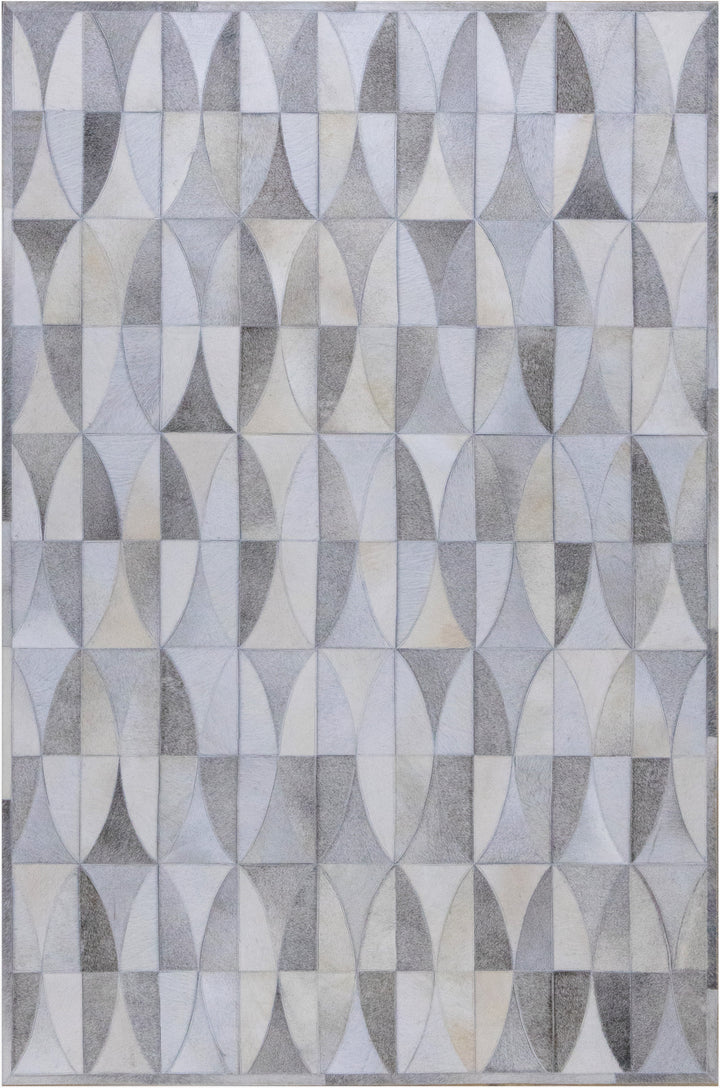Monarch Herringbone Leather Patched Hand-Stitched Rug