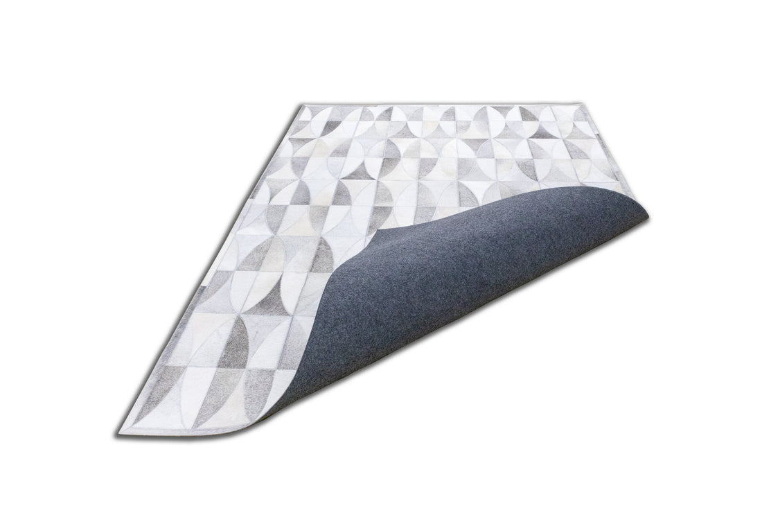 Monarch Herringbone Leather Patched Hand-Stitched Rug