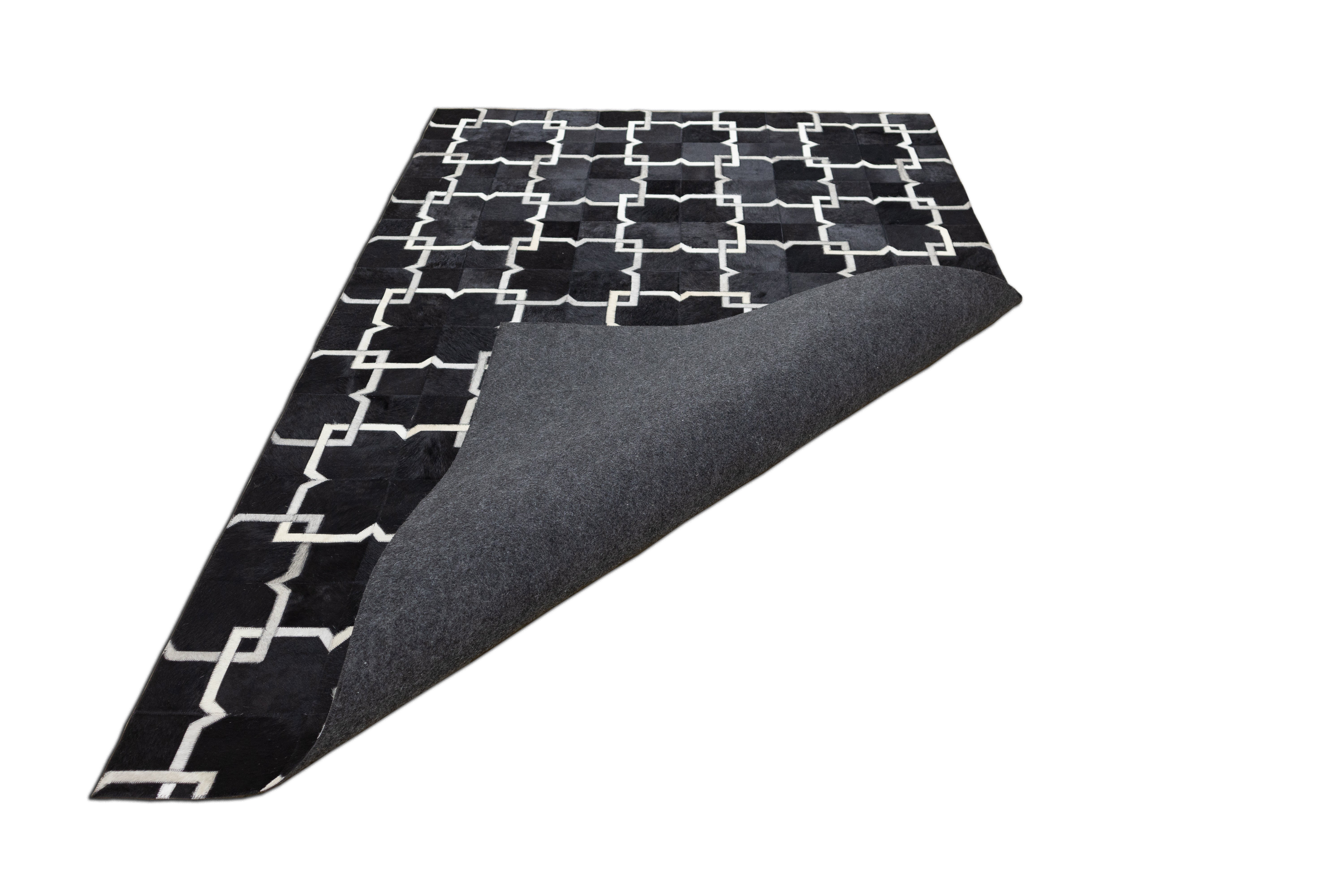 Montis Earth Leather Patched Hand-Stitched Rug