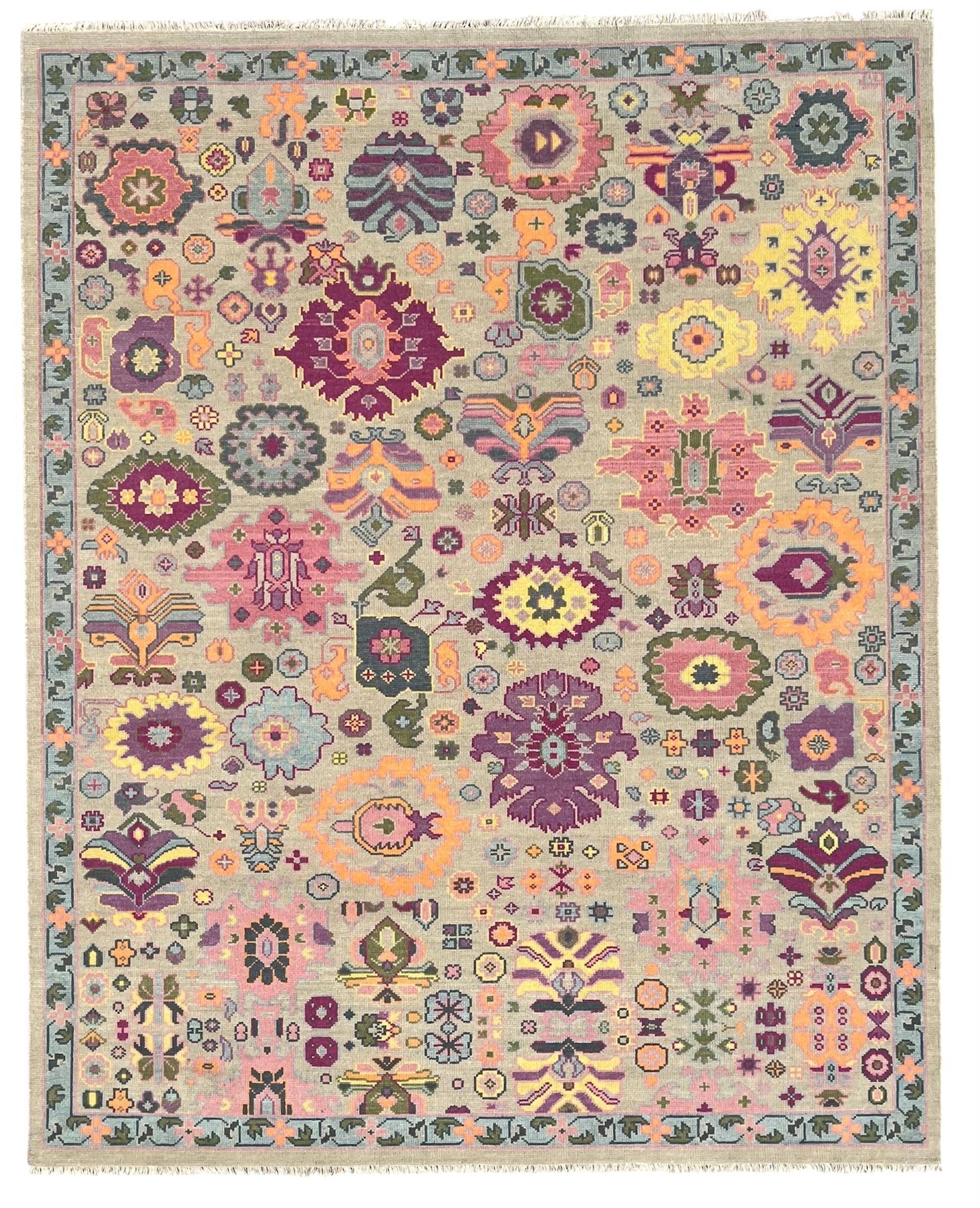 Norwyn Blush Sage Heritage Hand-Knotted Wool Rug